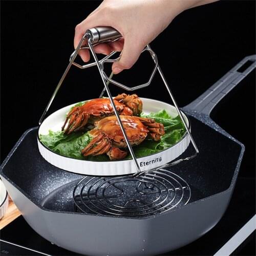 Stainless Steel Foldable Hot Dish Clamp Anti-scald Bowl Clip Plate Pot Gripper Kitchen Utensil Holder Kitchen Tools