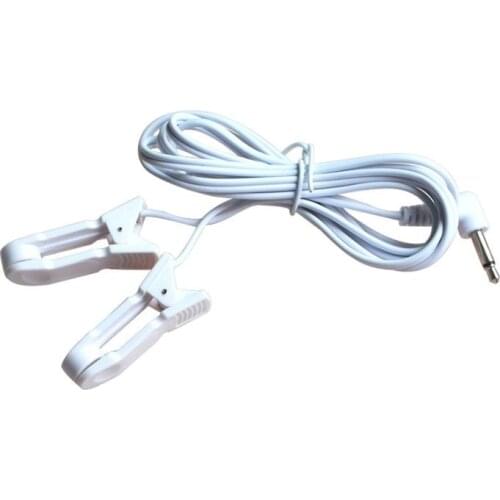 5pcs Ear Clip Lead Wires Jack DC 2.5mm Plug hole Replacement Cables For TENS Machine Breast Clip Electrode Wires