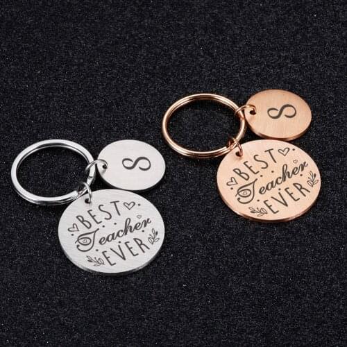 Special Keychain Personalized Customized Initial Letter Keychains Teachers Day Best Gifts for School Teacher Coaches Key Ring