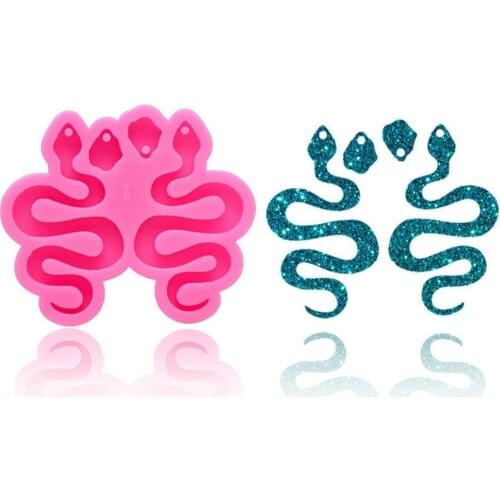 Super Glossy Snake Earrings Mould Resin Silicone Mold Decoration Moulds Pendant Necklace DIY S/L Epoxy Keychain Molds U1B7