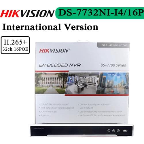 In stock Hik NVR 32ch 24 POE Ports 4 SATA DS-7732NI-I4/24P DS-7732NI-I4/16P Network Video Recorder for IP Camera