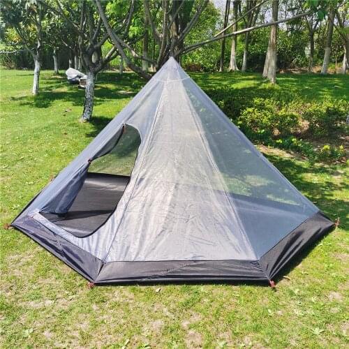 Inside Pyramid Tent 285*140*130cm Pentagon Rodless Backpacking Tourist Inner Tent Ultralight Summer Mesh Camping Teepeee Tent