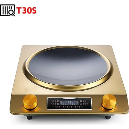Knob type concave induction cooker, high-power household stir-frying battery stove concave stove (concave 3500W gold)