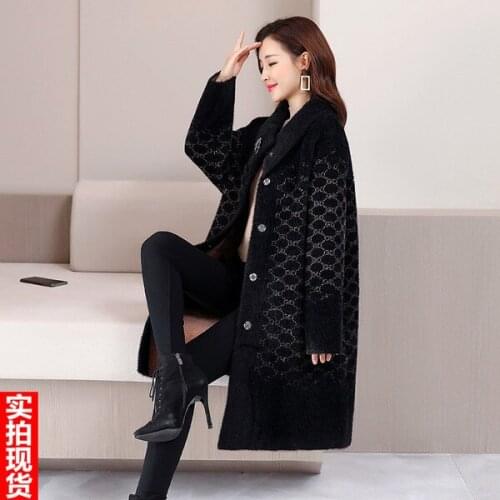 WYWAN Winter Foreign Style mink velvet coat middle-aged and elderly plus fertilizer plus size womens noble gold mink velvet co