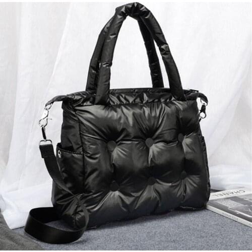 Winter Casual Space Pad Women Handbags Cotton Designer Shoulder Bags Nylon Feather Shoulder Bag Large Capacity Tote Shoulder Bag
