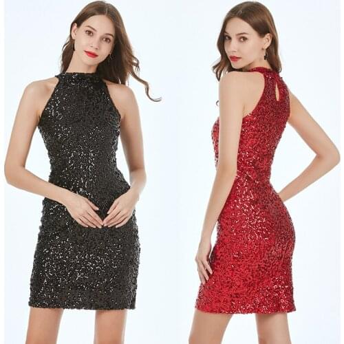 Off Shoulder Sleeveless Sequin Dinner Elegant Stage Performance Sexy Club Sequin Summer Women Dress Party Dress Vestidos 9150
