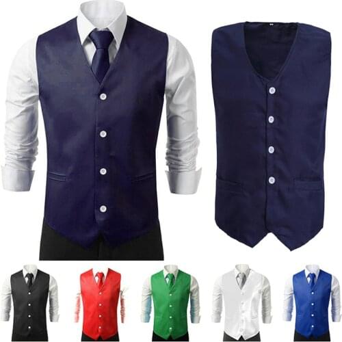 2021 New Fashion Dress Vests For Men Slim Fit Mens Suit Vest Male Waistcoat Gilet Homme Casual Sleeveless Formal Business Jacket