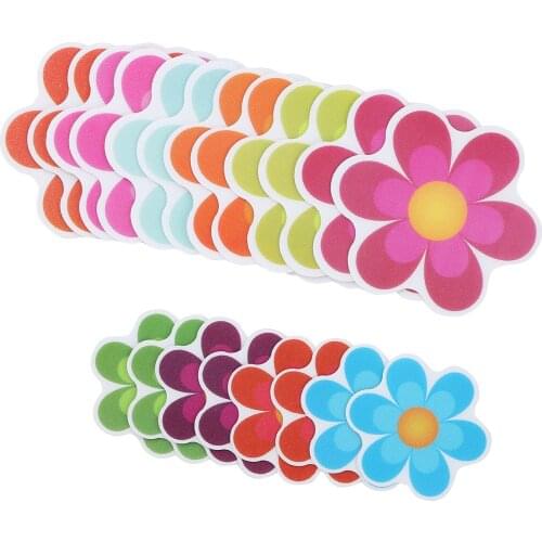 10/20Pcs Bathtub Anti Slip Flower Stickers Adhesive Bath Shower Treads Mat Waterproof Applique Safety Decals for Bathroom Stairs