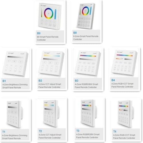 2.4G Wireless Miboxer T1/T2/T3/T4/B0/B1/B2/B3/B4/B8 brightness/CT/RGB/RGBW/RGB+CCT led Smart Panel Remote strip light Controller