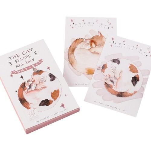 30 Pcs/lot Cartoon Sprout Animals 'The cat sleep all day'MINI Cards Postcards Wedding Greeting Party Gift Kids School Office