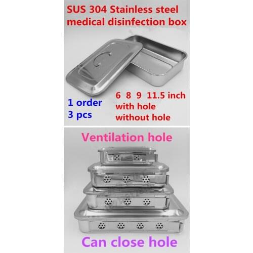 304 Stainless steel high temperature pressure disinfection box Medical instrument Container storage cassette sterilizing case