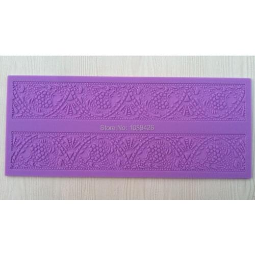 400*165 mm Cake Fondant Decorating Tools, CT407 Rectangle Food-Grade Silicone Baking Mat, Silicone Mat To Create Sugar Laces