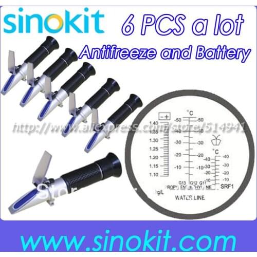 6pieces a lot Ethylene Glycol Antifreeze and Battery Black Grip Refractometer RHA-503ATC