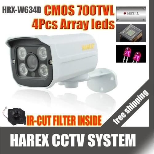 700tvl CMOS with IR-CUT Filter switch Array leds Color Indoor/Outdoor IR CCTV Camera with free gift Bracket. Free Shipping