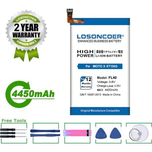 LOSONCOER 4450mAh FL40 Battery For Motorola Moto X 3A Moto X Play Dual SIM XT1543 XT1544 XT1560 XT1561 XT1562 XT1563 XT1565