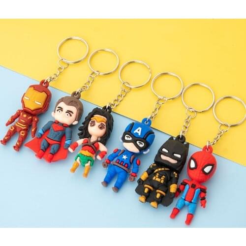 Disney cartoon cute Marvel hero spiderman doll keychain pendant creative exquisite bag children pendant gift toys