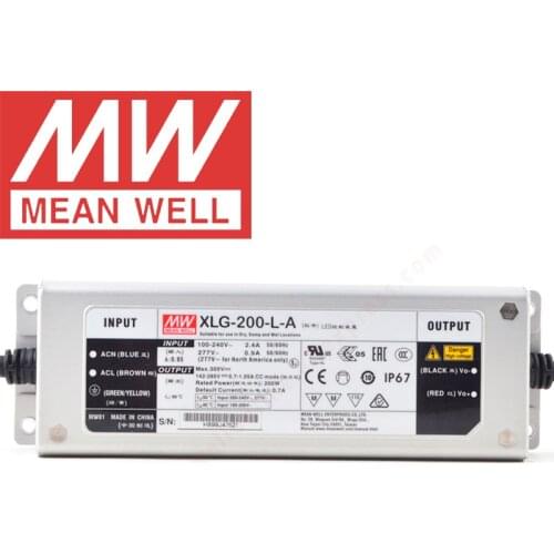 Mean Well XLG-200-L-A IP67 Metal Case Street/Skyscraper lighting meanwell 142-285V/700-1050mA/200W Constant Power LED Driver