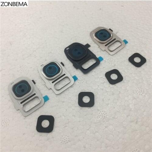ZONBEMA Back Rear Camera Holder Frame with 100% GLASS Lens Cover Sticker For Samsung Galaxy S7 S7 edge G930 G935