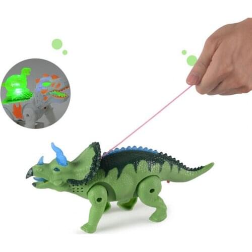 Electric Colorful Simulation Dinosaur Model Walking Sound Light Kids Toy Gift