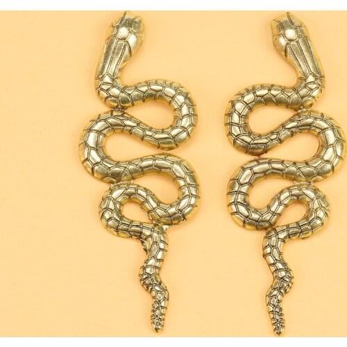 Europe Jewelry Personality Distorted Snake Geometric Female Exaggerated Embossed Drop Earrings Vintage Gold /Silver Color Earing