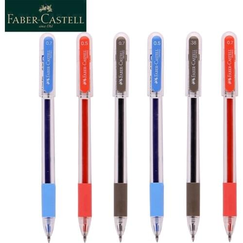 Faber Castell Gel Pen 0.38/0.5/0.7mm Black/Red/Blue Ink Pen Exam Pens Stationery Writing Smooth School Office Supply JR Gel Pen