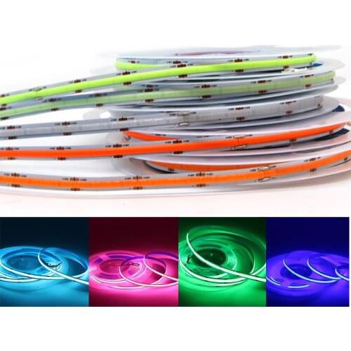 384 LEDs High Density Flexible FOB Led Light Bar RA90 Warm Nature Cool White Blue Green Red DC 12V 24V Soft COB Strip Lighting