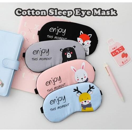 Cotton Sleeping Mask Eye Cover To Sleep Cartoon Cute Night Mask Kumamoto Bear Blindfold Aid Dream Bandage For Women Night Health
