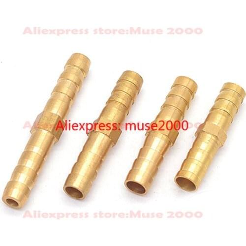 6 8 10 12 14 16mm Quick fitting Brass Splicer Pipe Fitting straight Hose Barb Copper Barbed soft tube Connector Joint Coupler