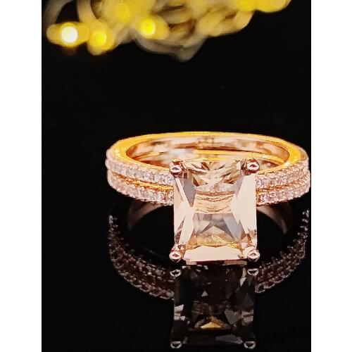 Best Selling Rose Gold Color Wedding Ring Set For Women Engagement Brand Finger Christmas Gift Sepcial Unique Jewelry R5026