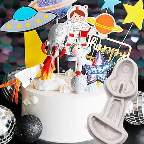 Luyou 1pc Rocket Pastry Silicone Resin Molds Fondant Moulds Cake Decorating Tools, Kitchen Baking Accessories FM1948