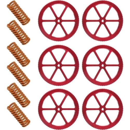 Upgraded Creality Aluminum Hand Twist Leveling Nut 6 PC with 6 PCHot Bed Die Springs For Ender 3 Pro Ender 5 Plus Pro CR-20