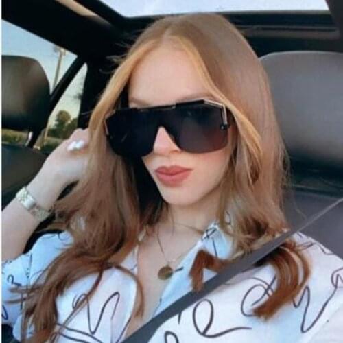 Fashion One-piece Sunglasses For Women Men Oversize Sport Outdoor Eyeglasses Decorative Sun Glasses Hollow out Gafas