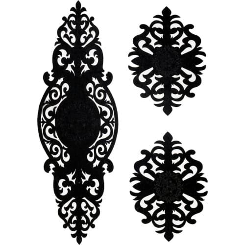 Roseart Velvet Salon Set 3 Piece Black