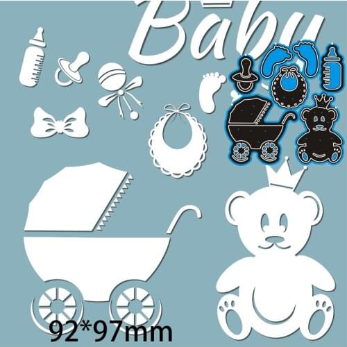 New Cutting Metal Dies A Set of Baby Amusements New Stencils DIY Scrapbooking Paper Cards Craft Making Craft Decoration 92*97mm