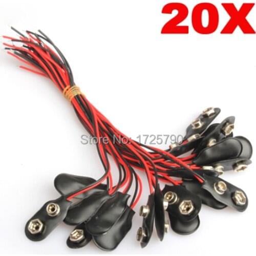 20pcs DIY 9v battery snap-on connector clip KIT