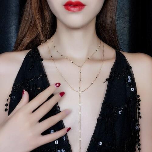 New Gold Color Multilayer Necklace statement necklace Chokers Necklace women jewelry Layered Necklace Set