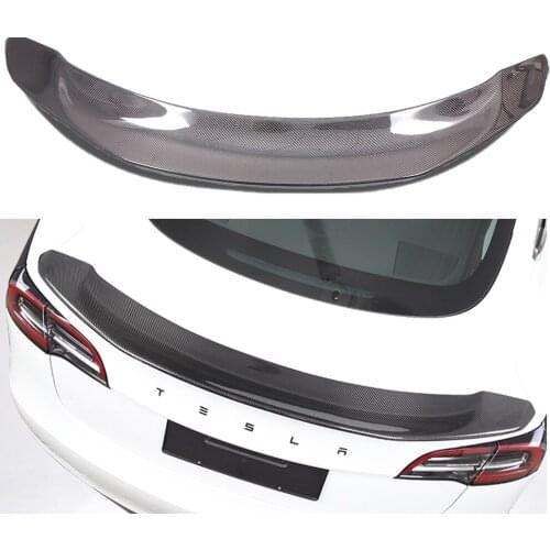 RASTP -New Arrived For Tesla Model 3 2017-21 Forged Carbon Fiber V Style Rear Spoiler Tail Lip Bar RS-LKT042