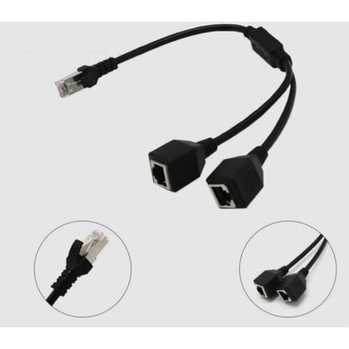RJ45 one-centimeter two-bus splitter network port one-point two-wire network cable one-point two network adapter adapter cable