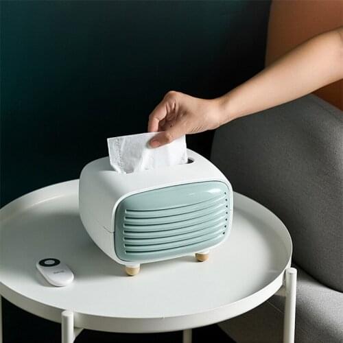 Radio Style Tissue Box Removable Tissue Case with Activated Carbon Bag Home Office Car Decor Tissue Holder