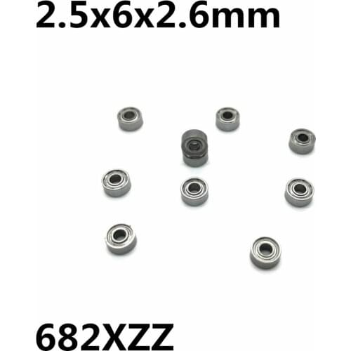 50Pcs 682XZZ 2.5x6x2.6 mm Deep groove ball bearing Miniature bearing High quality Model aircraft 682X 682