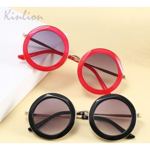 Kinlion Metal Round Girl Child Sunglasses for Boys Baby Children Sun Glasses for Girls Vintage Goggle Infant Oculos Gafas De Sol