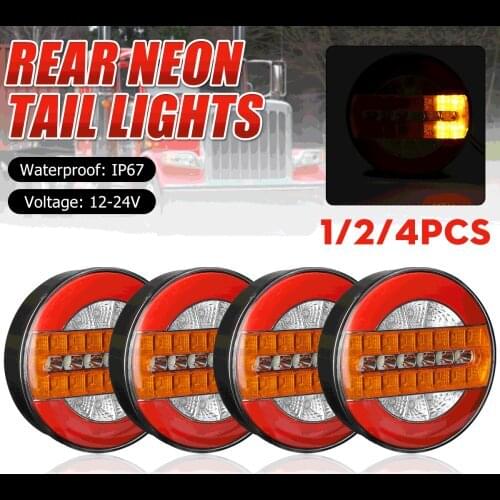 1/2/4x 12V 24V Car Truck LED Rear Tail Light Brake Reverse Turn Signal Lamp Sequential Blinker Strobe Light For Boat Bus Trailer