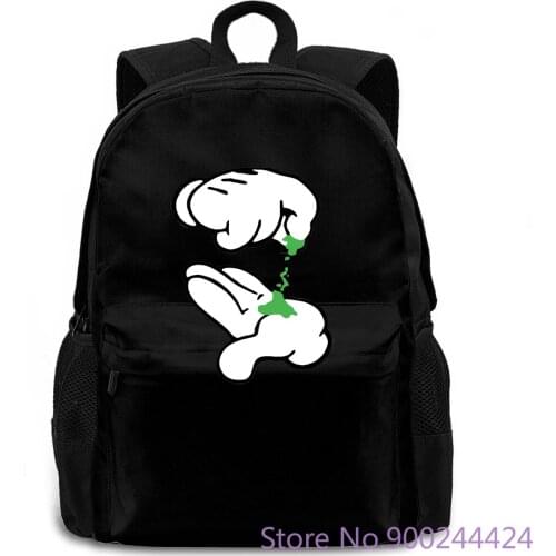 Cartoon Hands Pinching Weed Weed Loose women men backpack laptop travel school adult student