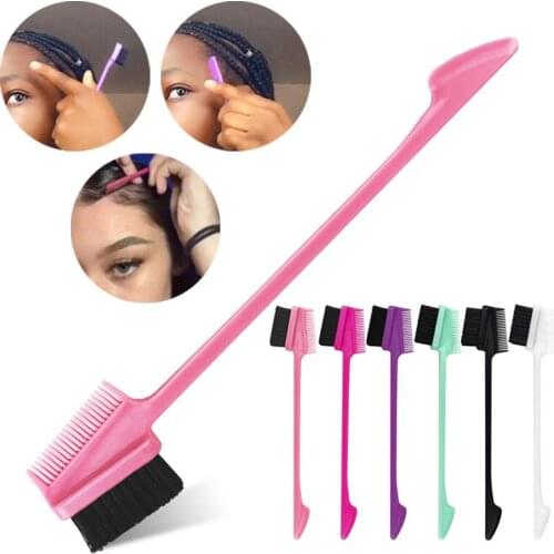 Three-headed Eyebrow Brush Shredded Hair Brush Comb Hair Dye Brushes Hair Care Hair Edge Control Hairdressing Gel Brush Styling