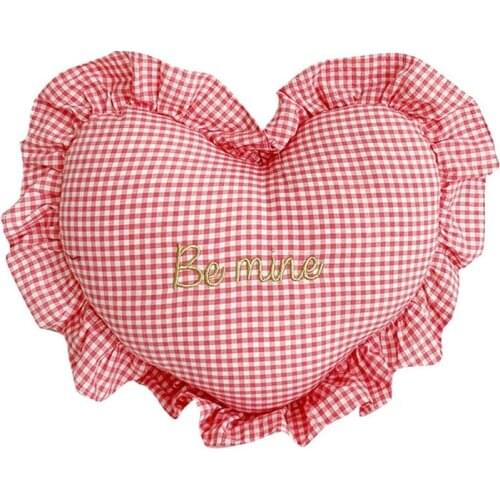 10 Styles Love Heart Shape Pillow Girl Cotton Filling Ruffles Pillows for Bed Sofa Home Cushion for Children 40x45cm 0.5KG