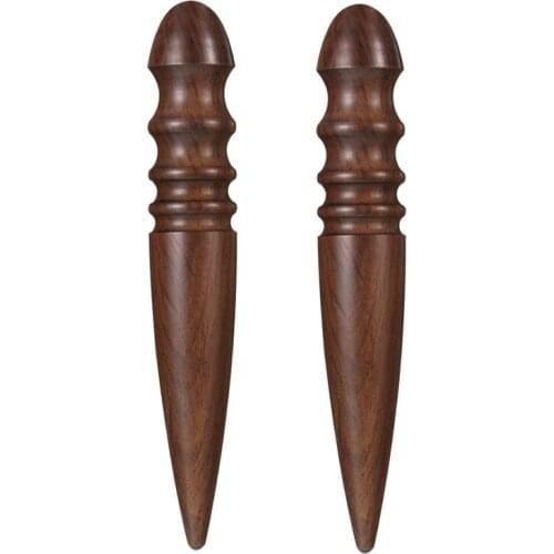 2Pcs Sandalwood Leather Craft Edge Chamfering Device Round Burnisher Edging Device Wooden Leather Craft Edging Device