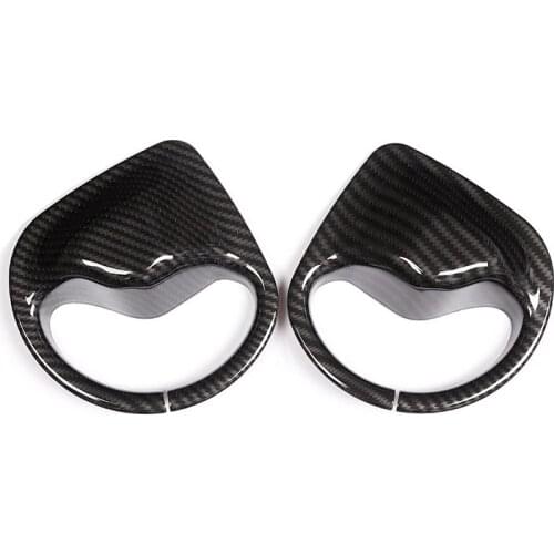 2pcs Carbon Fiber Style ABS Chrome Interior Accessory Safety Belt Cover Trim Decoration For Jaguar XE