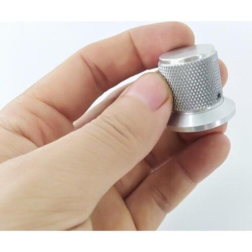 2PCS knurling silver Diameter 30mm high 25mm Handle diameter 22mm All aluminum solid audio amplifier volume Potentiometer knob
