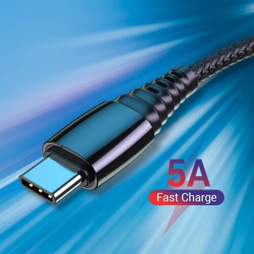 5A Type C USB Cable Android Mobile Phone Charger QC3.0 Fast Charging USB-C Type-C Cable Wire Cord For Samsung Huawei P30 Xiaomi