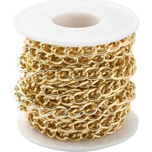 97QE 1 Roll 5m Aluminum Twisted Curb Chains for DIY Necklaces Bracelets Materials Jewelry Making Findings